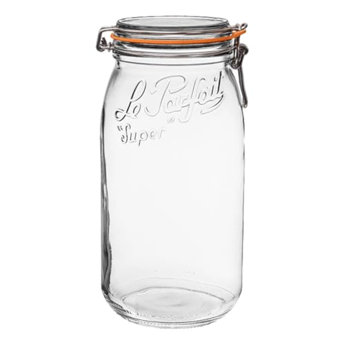 Le Parfait Super Jar 3L (96oz) Glass Canning Jar, Wire Bail Lid, 1 Pack - color: 96oz (Single)