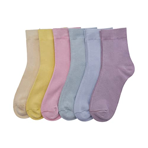 Women Thin Socks Rayon Bamboo Ankle Silky Quarter Anti Odor Casual Summer Socks 6 Pairs - color: Assorted 5, size: 8-11