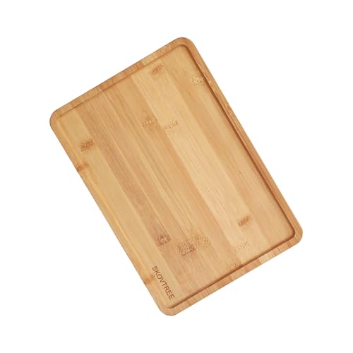 Bamboo Tray for Serving Food, Tray for Eating and Serving Coffee, Tea, 13.0×9.1 Inch - size: 13" x 9.1" x 0.6"