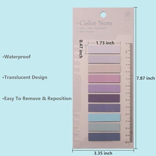 ELII 2000pcs Books Tabs for Annotating,Sticky Tabs Clear Sticky Notes,Page Markers for Notebooks, Multi-Colored Writable and Repositionable Book Flags Strip - style: 2000pcs