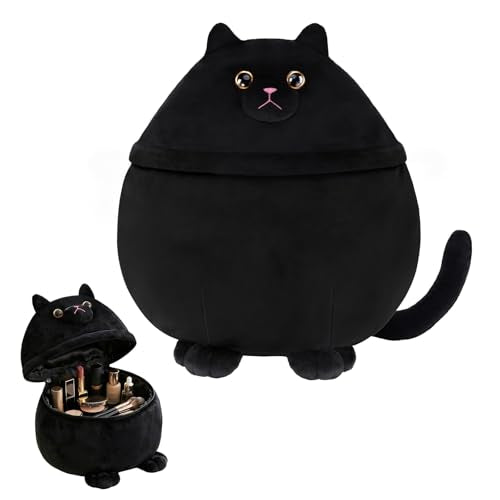 Funny Cat Makeup Bag, Large Cute Travel Toiletry Cosmetic Pouch Organizer - color: A-Cat-Black02