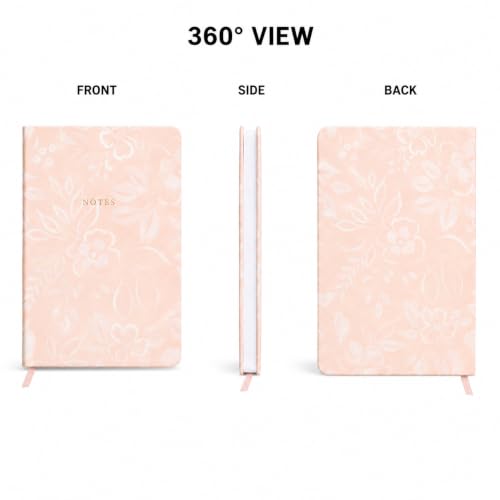 WORLD TRAVELER Large Lined Journal Notebook 256 Ruled White & Ivory Pages - color: Apricot Floral