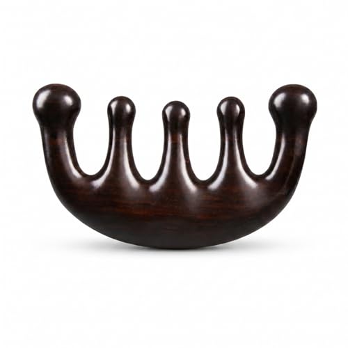 Melune Black Sandalwood 4-in-1 Gua Sha Massage Tool for Face, Scalp & Neck