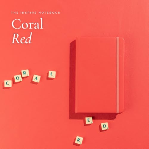 Leather Pocket Notebook, Writing Journal, Coral Red - color: Coral Red, size: Pocket