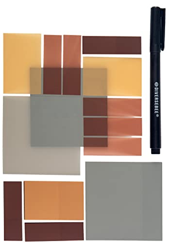 DiverseBee Transparent Sticky Notes Set with Quick Dry Pen (Dune) - color: Dune