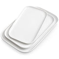 vancasso Stern Serving Platters Set of 3, 11/13/ 15 Inches Rectangular Ceramic Serving Plates, White Serving Trays for Entertaining - color: White, size: 3 Pieces