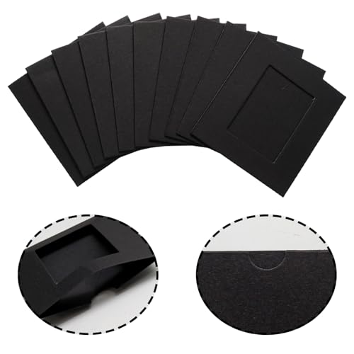 30Pcs 3x3Inch Black Paper Photo Frames with String & Clips - color: Black, size: 3x3inch