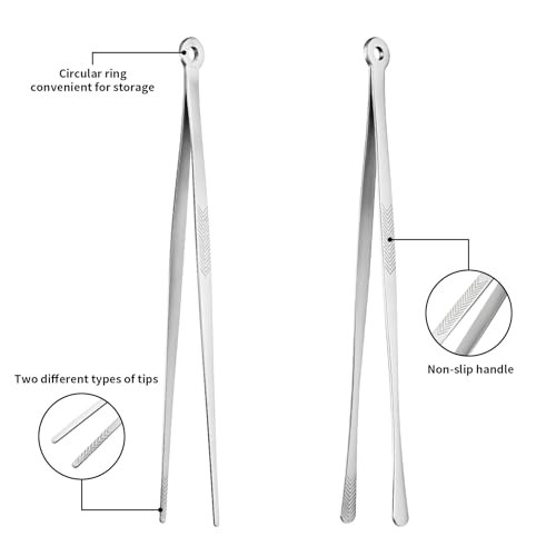 Kirecoo 2PCS 12" Stainless Steel Cooking Tongs with Serrated Tips