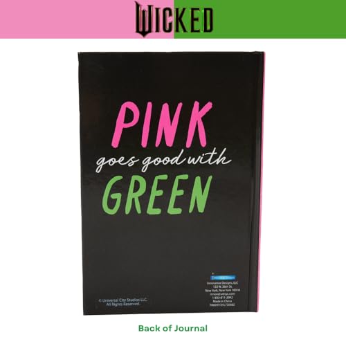 Innovative Designs Wicked Journal Set with Pen & Puffy Sticker Sheet, 5 x 7 Hardcover Lined Notebook, Glinda Journal