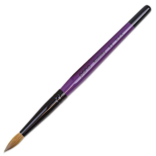 PANA Pure Kolinsky Hair Acrylic Nail Brush - Round Shape Black Ferrule with Purple Wood Handle (Size 8) - for Acrylic Nail Application, Nail Extension Manicure Pedicure Salon Beginner and Professional - color: Purple, size: Size 8