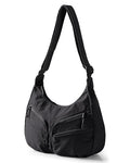 Smasrob Crescent Crossbody Bag with RFID Blocking Pocket and Bottle Holder - color: Black