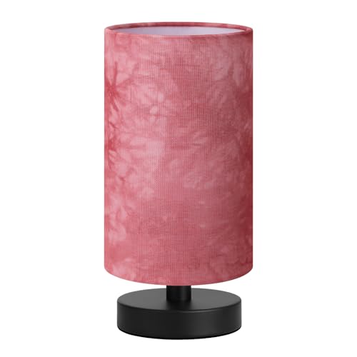 Fenmzee Small Table Lamps(Pink Shade - Black Base, 9" Inline Control) - color: Pink Shade - Black Base