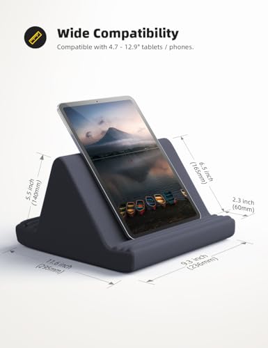 Lamicall Tablet Pillow Stand iPad Bed Soft Holder for Lap 6 Viewing Angles - color: Grey