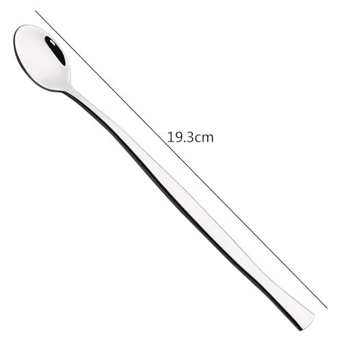 8-Pieces ce Cream Spoons, Stainless Steel Long Handle Spoon