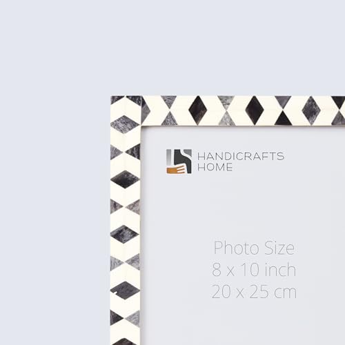 Handicrafts Home Handmade Bone Inlay Modern Grey & White Picture Frame,6x4 - color: ARTIC-MOSS- Grey White, size: 8X10