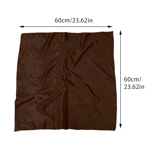 1 Piece of Square Satin Scarf Wrap Ribbon Neck Scarfs Halloween Retro Costume (23.62" x 23.62") - color: Dark Coffee