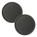 CURTA 2-Pack Restaurant Grade Non-Slip Tray, NSF, 14 Inch, Plastic Rubber Lined Round Serving Tray, Black - color: Black-round, size: 14 Inch