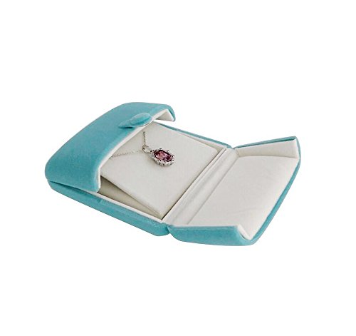 Aqua Packaging Case Premium Velvet Jewelry Gift Box Double Layer Function Necklace Earring Combo (Jewelry not included) - color: Necklace Earring Combo Case