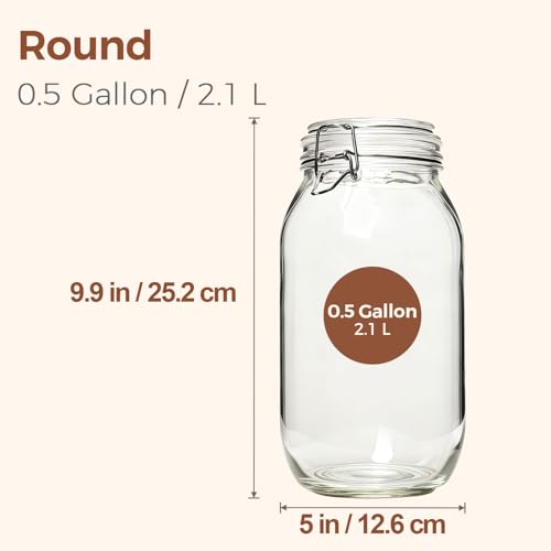 ComSaf Large Glass Jars with Airtight Lids 71 oz 3 Pack Pantry Organization - size: 71 fl oz x 3