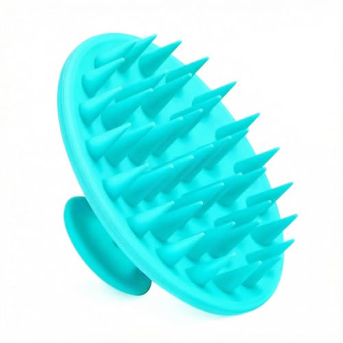 Meartchy Silicone Scalp Massager Shampoo Brush, Scalp Brush for Hair Growth & Dandruff Removal, Hair Scrubber Scalp Stimulator Exfoliator Brush with Soft Bristles for Wet Dry Scalp Care (Lake Blue) - color: Lake Blue