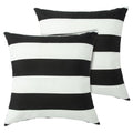 Outdoor Pillow Covers 18x18 Inch Pack of 2, No Insert-Black White Stripe - color: Black White Stripe, size: 18"L x 18"W