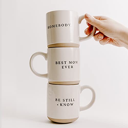 Sweet Water Decor Strong and Courageous Stoneware Coffee Mug | Mom Mug | Novelty Coffee Mugs | Microwave & Dishwasher Safe | 14oz Coffee Cup | Inspirational Gifts - style: Strong and Courageous