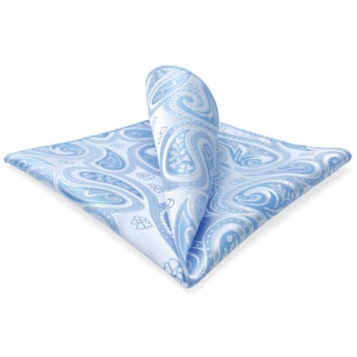 S&W SHLAX&WING Mens Pocket Square Paisley Multicolor Large for Business Wedding - color: Ch9