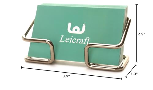 Business Card Holder for Desk, Cute Metal Card Organizers - color: Black