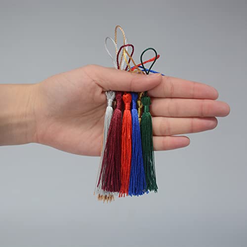 100Pcs 5 Inch Silky Bookmark Tassels for Jewelry, Souvenir(Mixed 3) - color: Mix 3