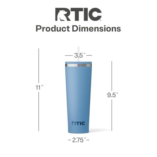 RTIC 28oz Everyday Tumbler, Insulated, Ceramic Lined, Denim - color: Denim, size: 28 Ounces