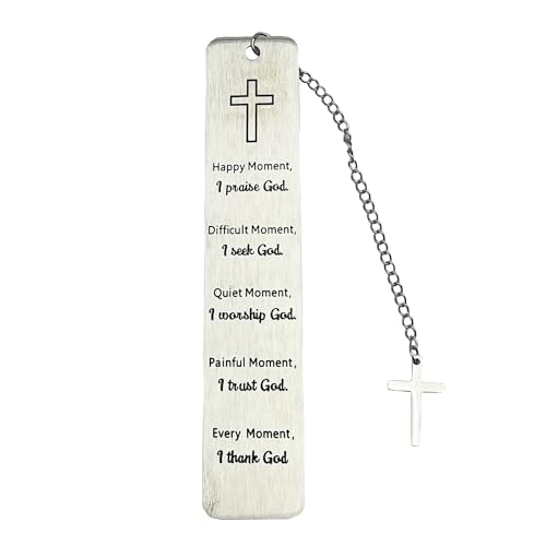Christian Bookmark Gifts for Women Girls Boys, Inspirational Religious Book Mark Markers Faith (Happy Moment I Praise God) - style: Happy moment