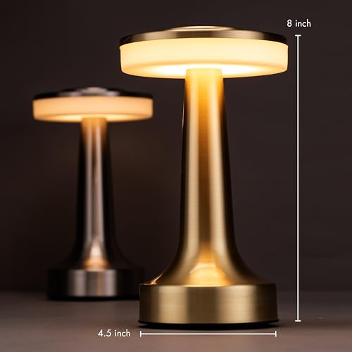 O'Bright Dome Cordless Rechargeable LED Mushroom Table Lamp, Rose Gold - color: Rose Gold