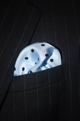 Royal Silk Polka Dot Pocket Square - 17" Handkerchief - 12mm Silk Twill - 100% Silk - color: Blue