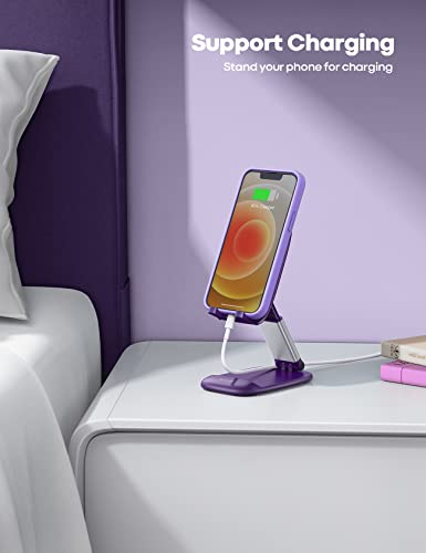 Lamicall Purple Phone Holder for Desk - Dark Purple Cellphone Stand - color: Dark Purple
