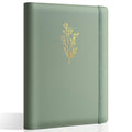 Ovesmusl PU Leather Aesthetic A5 Binder 6 Ring Binder Journal Cover - color: Green, size: A5