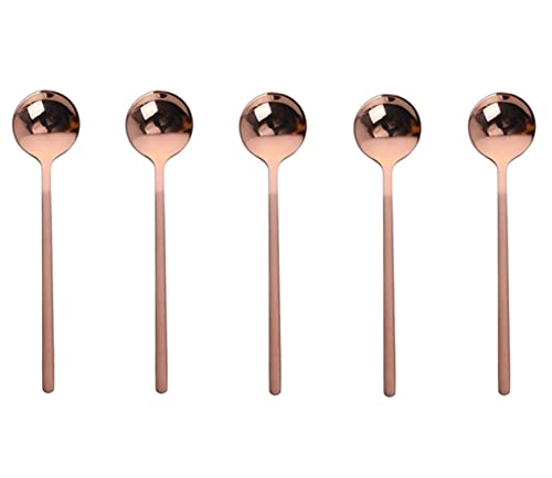 10 Pack Espresso spoons 18/10 Stainless Steel Teaspoons Set for Coffee Sugar Dessert Cake Ice Cream Soup Antipasto Cappuccino, 5.3 Inch Rose Gold - size: Rose Gold-10 Pack