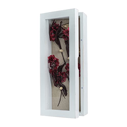 Freezing point Shadow Box Frame 5x12.5 Shadow Boxes Display Case with Linen Back Memorabilia Awards Medals Bouquet Photos Picture Badge Wedding Memory Box for Keepsakes White Small Pin Board White - color: White, size: 5×12.5