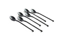 KNORK 6-Piece Iced Teaspoon Titanium Coated Stainless Steel (Black Matte) - color: Matte Black