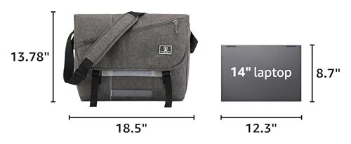 OIWAS Messenger Bag for Men 15.6 Inch Mens Laptop Crossbody Bags, Grey - color: Grey, size: 15.6 Inch