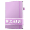 Lined Journal Notebook for writing + Free Pen! Ruled 200 pages, 120gsm Thick Paper with Sticky Notes,pen loop, elastic band, leather hard cover | Scribbles That Matter A5 journals, (5.75 x 8.2) - color: Lavender