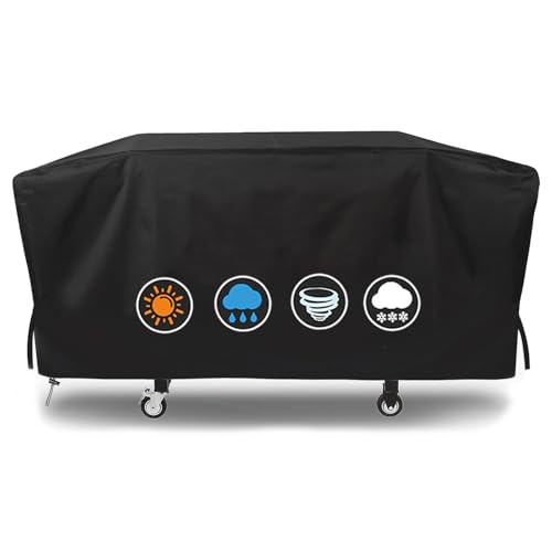 Grill Cover for Blackstone Bronco 5-Burner 44 Inch Griddle, Heavy Duty Outdoor Waterproof Flat Top Pellet Smoker Griddle Cover for Black Stone 5 Burner 44" Omnivore Grill BBQ Accessories - size: 75"L x 24.8"W x 33.5"H