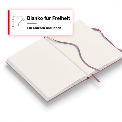 LEUCHTTURM1917 - Notebook Hardcover Medium A5-251 Numbered Pages for Writing and Journaling - Thinking Ahead (Plain Paper, Dusty Rose) - color: Dusty Rose, style: Minimalist
