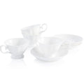 Fine Bone China Tea Cups and Saucers Set of 4, 4 oz - color: 4Pcs Royal Set, size: 4 Count (Pack of 1)