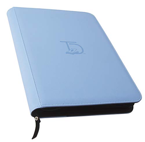 TopDeck 500 Card Ringless Zip Binder Pro - Top Loader 9-Pocket Pages Side Load Sleeve TCG Storage Portfolio, Compatible with Pokemon, Yu-Gi-Oh, One Piece, MTG, Comic Trading Collectible Cards - Blue - color: Blue