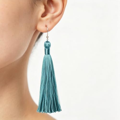 100Pcs 5 Inch Silky Bookmark Tassels for Jewelry, Souvenir (Green) - color: Green