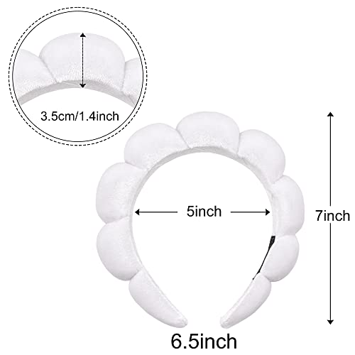 Ayesha Spa Headband for Washing Face Makeup Skincare Soft Sponge Hair band - color: White