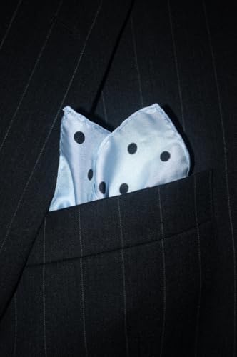 Royal Silk Polka Dot Pocket Square - 17" Handkerchief - 12mm Silk Twill - 100% Silk - color: Blue