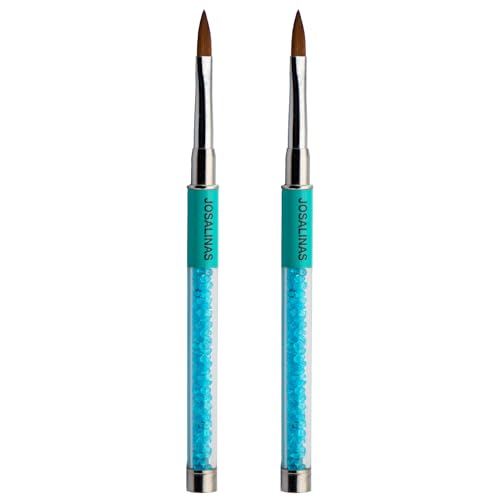 Nail Brushes Art Pen 2PCS, Gel Polish Painting Tools with Nail Extension Gel Builder, Salon at Home DIY Manicure (Green-Hair#12) - color: Green