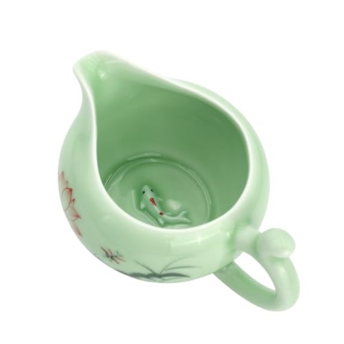 DELIFUR Celadon Handcrafted Porcelain Tea Set Lotus Theme Porcelain Tea Pot Covered Teacup Gongdao Cup From China (Gongdao mug) - style: Gongdao mug