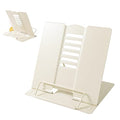 Metal Book Stand Adjustable Book Holder for Reading - color: Full Beige